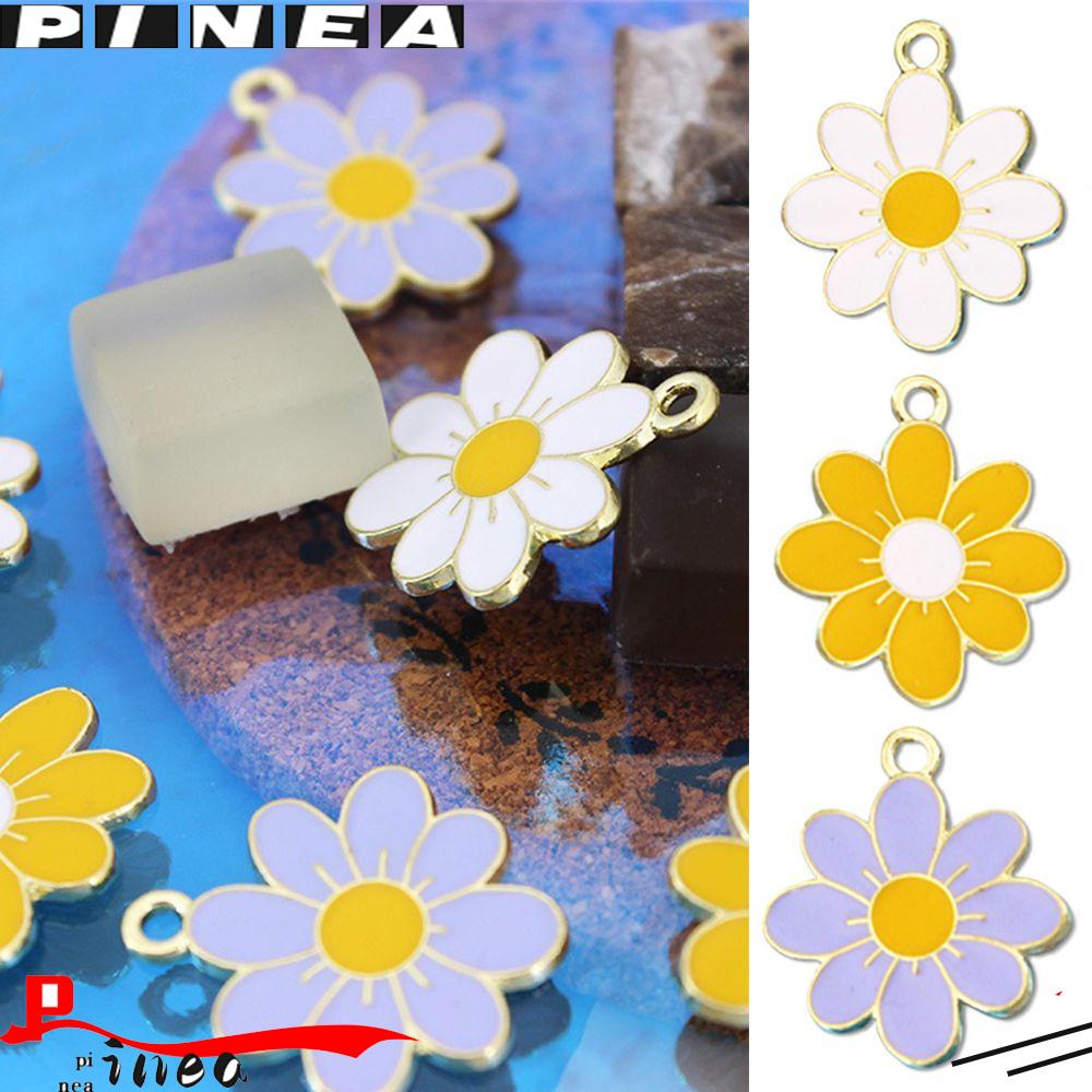 Nanas 10 Pcs Pesona Bunga Daisy Hadiah Gelang Membuat Kerajinan Crafting DIY Alloy Enamel