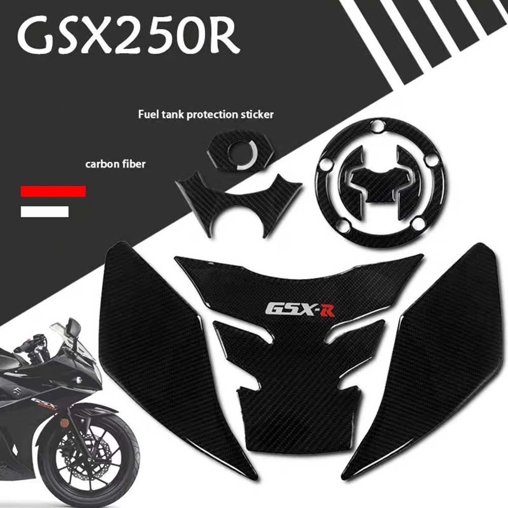 Suzuki Motor Serat Karbon Minyak Gas Stiker Fuel Tank Cap Tank Pad Tankpad Pedal Kaki Pelindung Dekorasi Decal Untuk GSXR GSX250