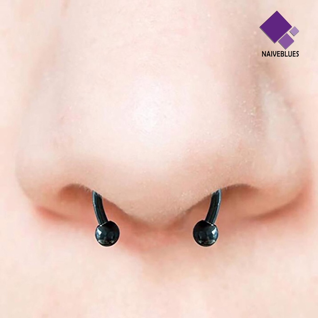 &lt; Naiveblues &gt; Cincin Hidung Reusable Non Piercing Alloy Palsu ic Nose Ring