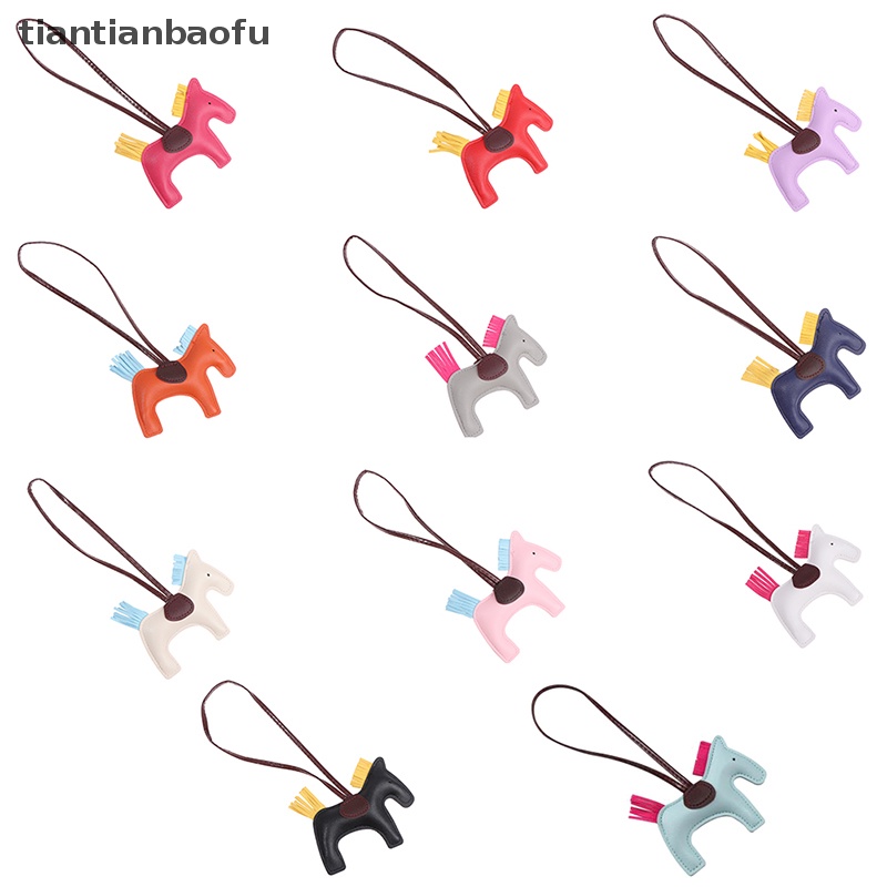 [tiantianbaofu] Handmade PU Leather Horse Keychain Animal Key Chain Untuk Wanita Tas Gantungan Kunci Pesona Butik