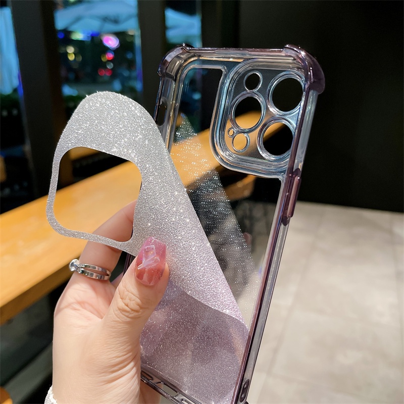 IPHONE Bubuk Flash Gradasi Handphone Electroplating Anti Jatuh Iphone14 13 12 11 Pro Max X Xs Max XR 14 Plus Case Cover