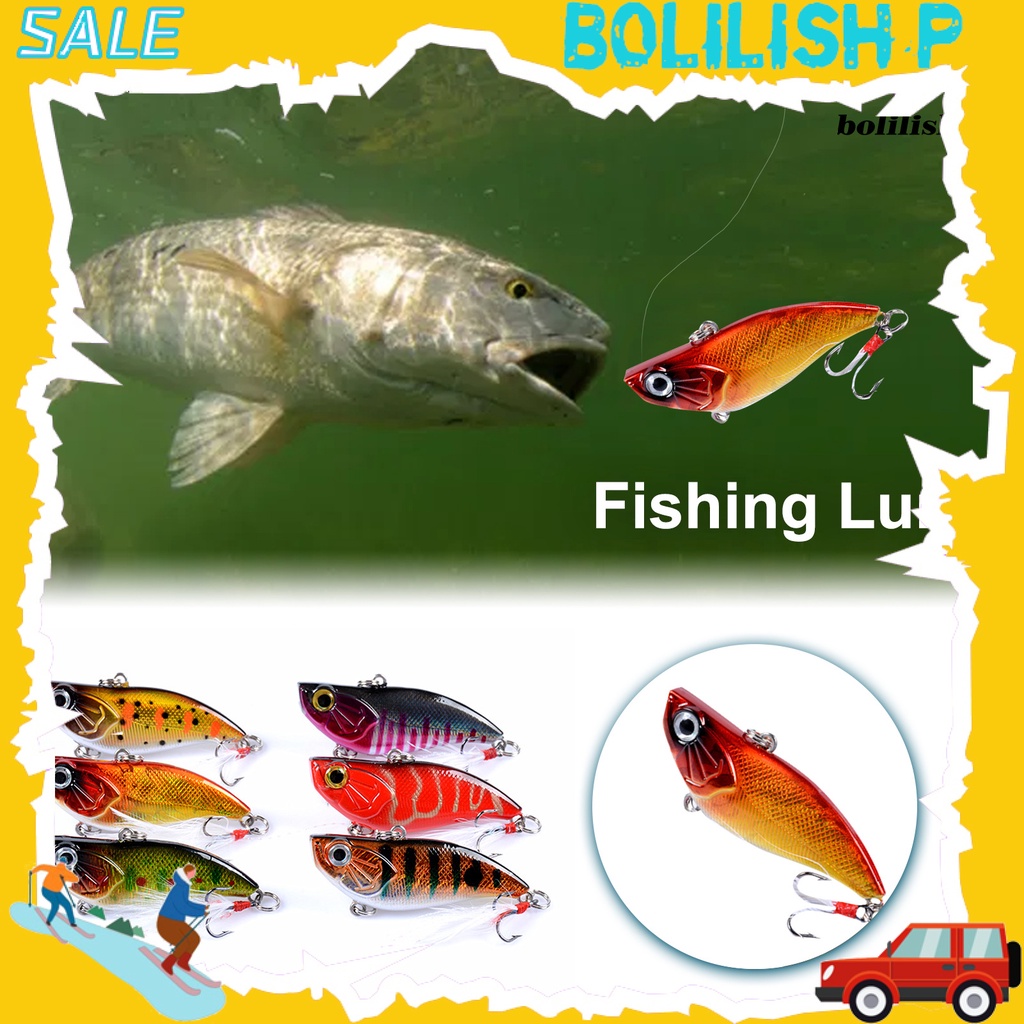 Bo-6pcs 5.8cm/13.5g Umpan Pancing Penembus Kuat Tajam Ikan Simulasi Hidup Umpan Getaran Kedalaman Penuh Untuk Memancing