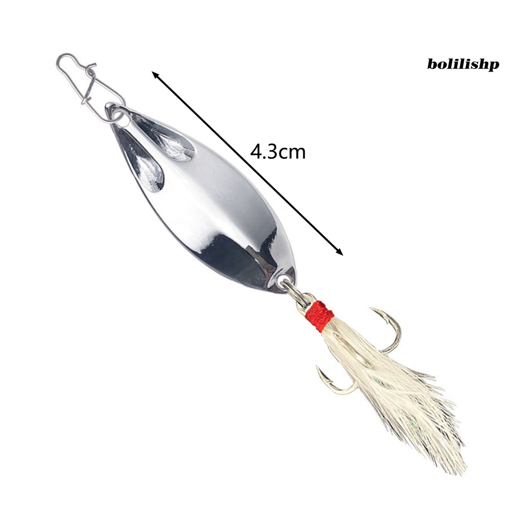 Bo-4.3cm/10g Sequin Bait Treble Hook Desain Bulu Tajam Meningkatkan Tingkat Memancing Umpan Sequin Keras Pin Umpan Memancing Luar Ruangan