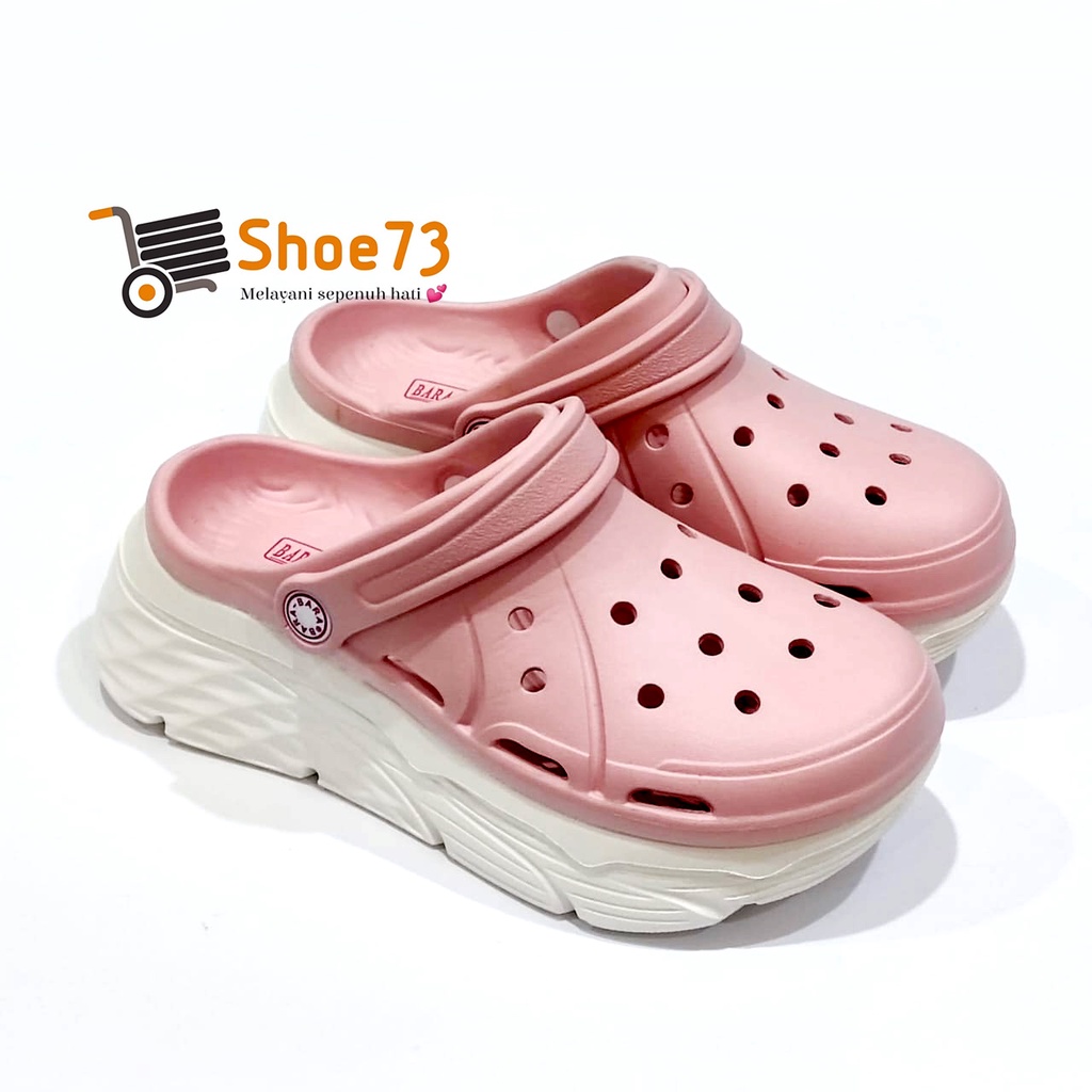 BARA-BARA 8087 - 1ZHBPTL ORIGINAL CLOG WEDGES PREMIUM | Sandal Bakpau Tinggi Wanita | Sendal Kodok Cewek Impor