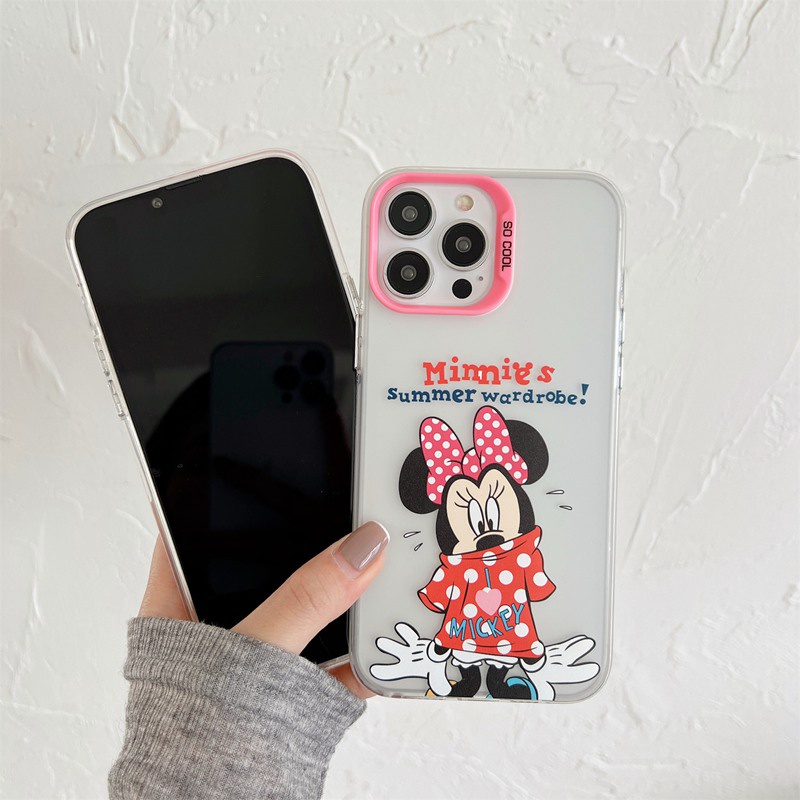 Lovely Hello Kitty &amp; Minnie Skin Feel Soft Case HP iP iPhone 12 13 14 Pro Max 11 Woman Girl FTD Casing Apple