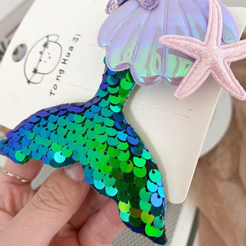 COD Jepit Rambut anak Mermaid glitter Korea Kartun jepitan rambut Lucu Hair Claw Anak Aksesoris Rambut