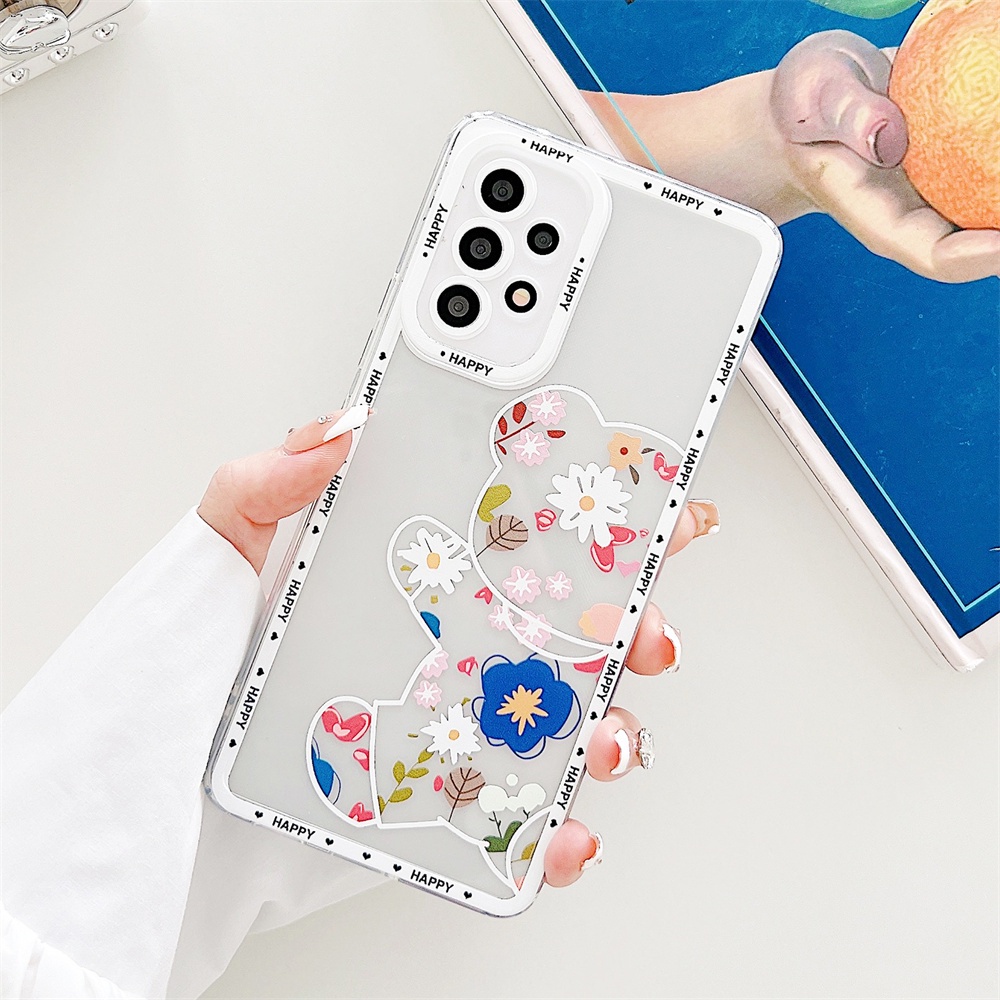 Soft case Samsung A71 A31 A51 Cartoon Kartun Motif Bear Animal Clear Casing Lucu