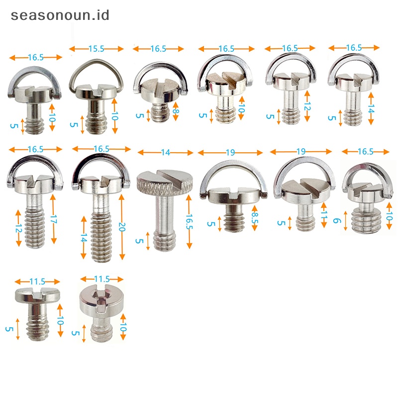Seasonoun Quick Release Plate Adapter Screw1Per4Inch D-Ring Tripod Screw Moung Screw Adapter Untuk Kamera Camcorder Tripod Monopod QR Quick Release Plate.