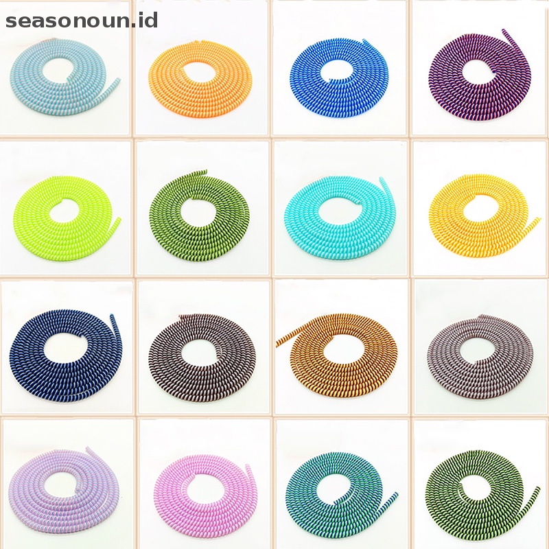 Seasonoun 1.15M Pelindung Kabel Bobbin Winder Data Line Case Rope Protection Spring Twine.