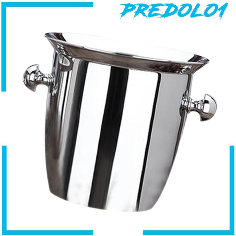 [Predolo1] Ice Bucket Stainless Steel Wadah Es Portable Untuk Piknik Barbekyu Rumah