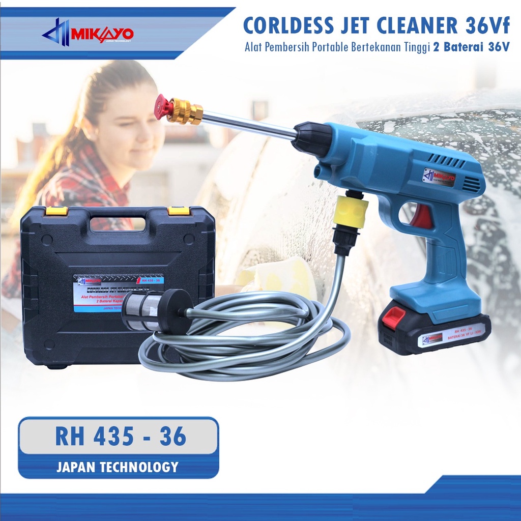 36V MIKAYO Alat Cuci Motor Cuci Mobil JET CLEANER baterai 36V 2 PCS STEAM CORDLESS MESIN CUCI AC MOTOR MOBIL Pressure Washer Tanpa Kabel jet cleaner Baterai Alat Cuci Mobil cuci motor tekanan tinggi Tanpa kabel