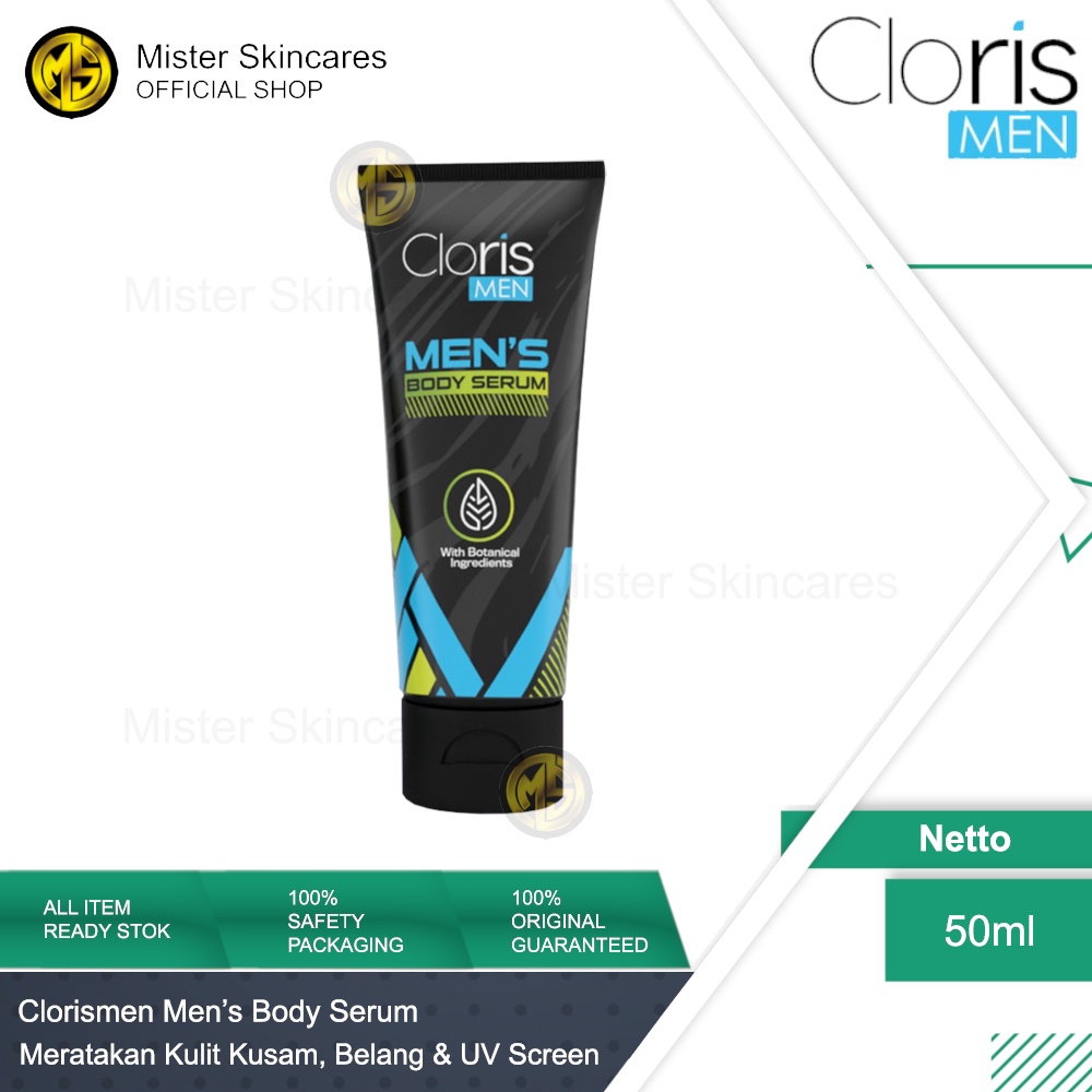 Clorismen Men's Body Serum - Body Serum Pria Untuk Meratakan Kulit Kusam, Belang dan Melindungi dari Sinar Matahari