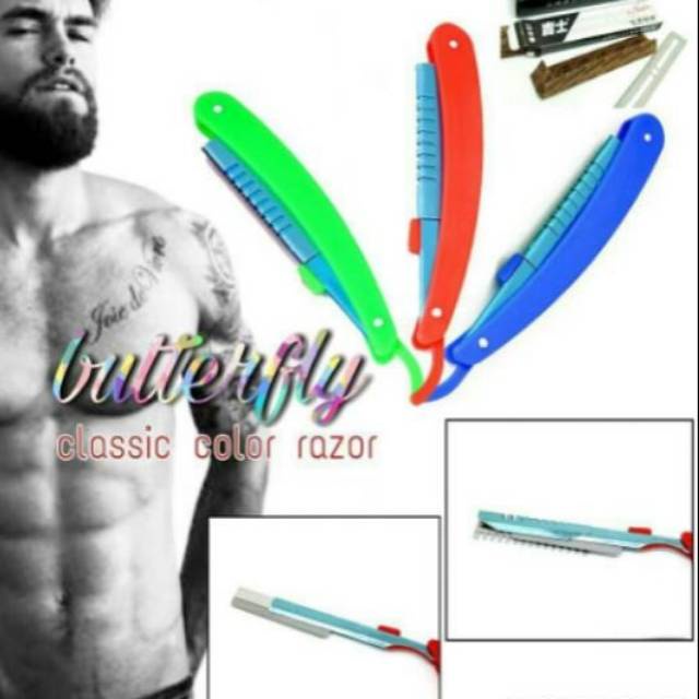 Pisau RAZOR CUKUR BUTTERFLY WARNA Pisau Cukur Lipat