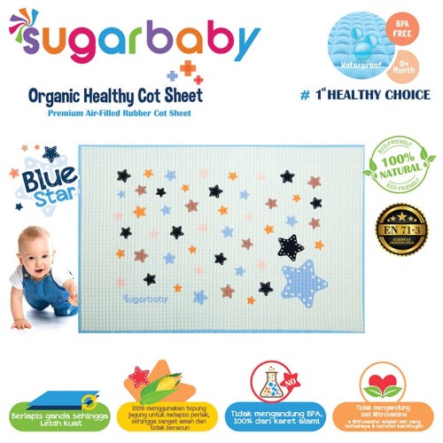 Sugar Baby Organic Healthy Cot Sheet Perlak Organik / Perlak Bayi Sugar Baby / Perlak karet bayi alas ompol