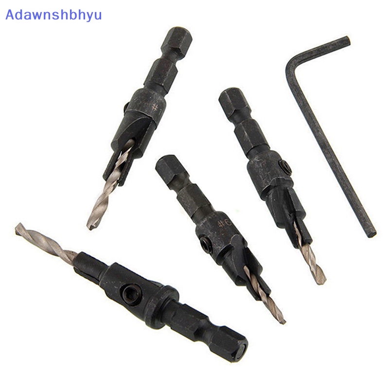 Adhyu 4Pcs 5giling HSS Countersink Mata Bor Set Woodworking Alat Pertukangan 6-12# Id