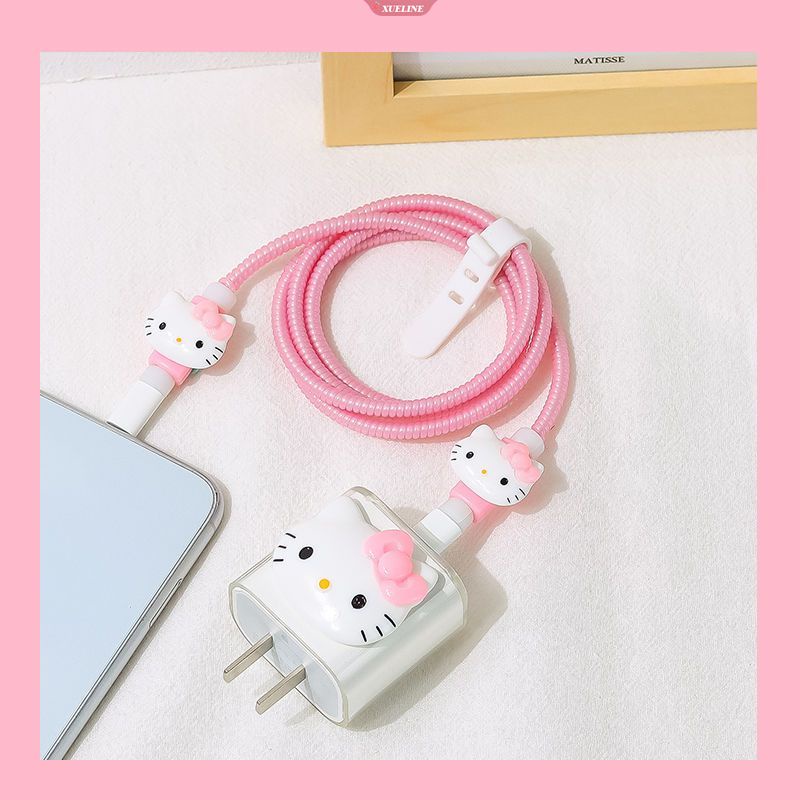 Hello Kitty Case Pelindung Kabel Data Kartun Anti Putus Charger Ponsel Tali Lilitan [ZXL]