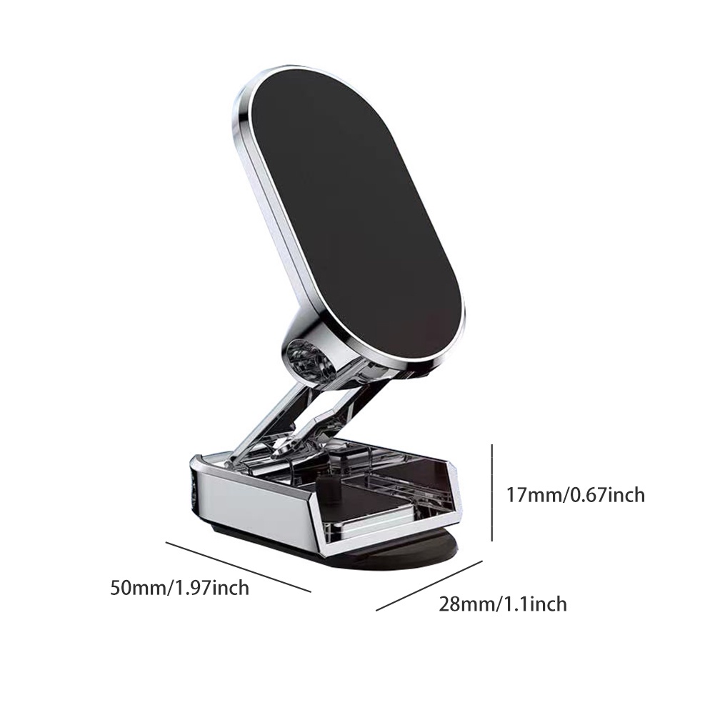 Stand Phone Holder Hp Magnetik Universal Bisa Dilipat / Diputar 360 Derajat Bahan Alloy Untuk Mobil