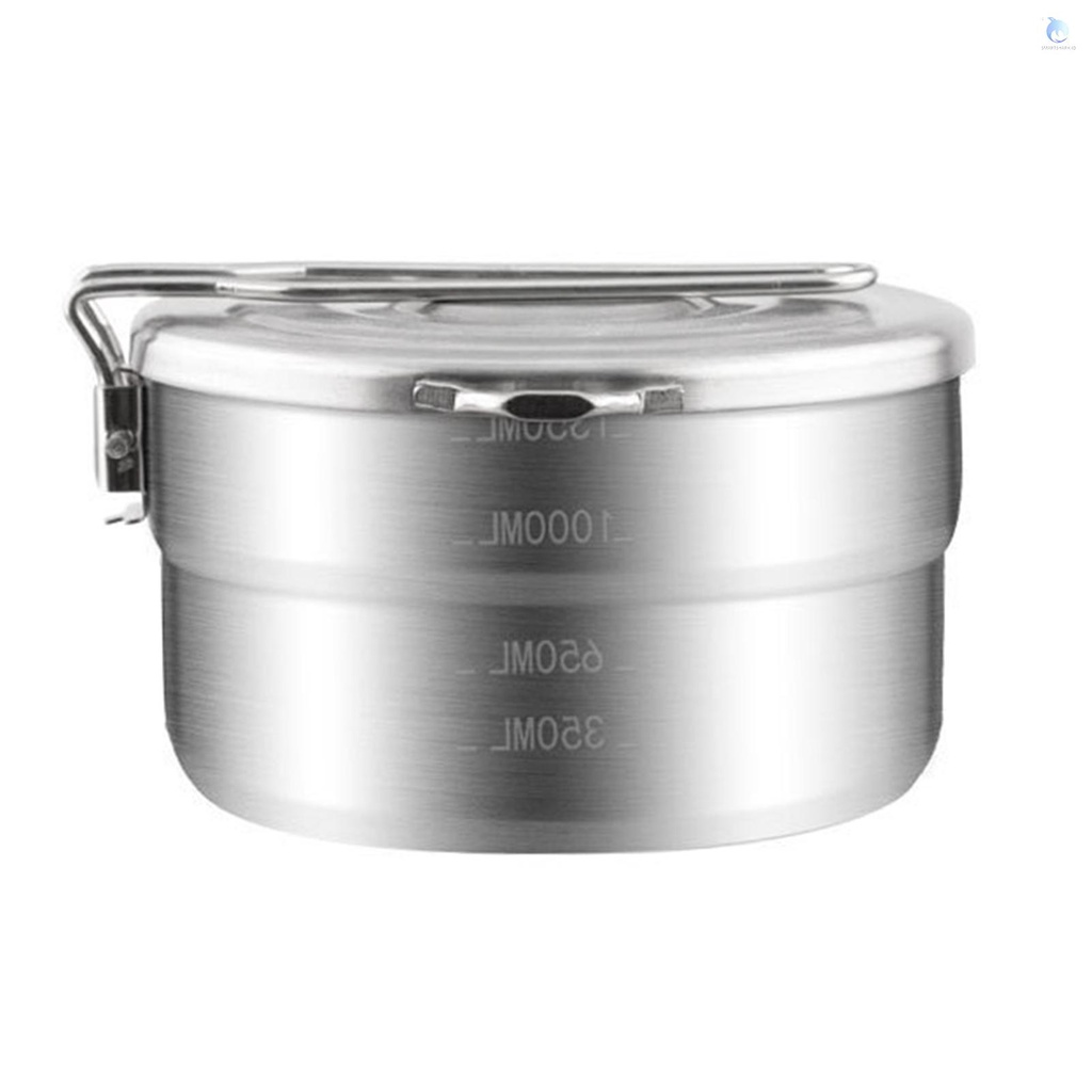 Smar-1.5l Lunch Case Stainless Steel Dengan Tas Penyimpanan Camping Pot Untuk Backpacking Hikiing Memancing