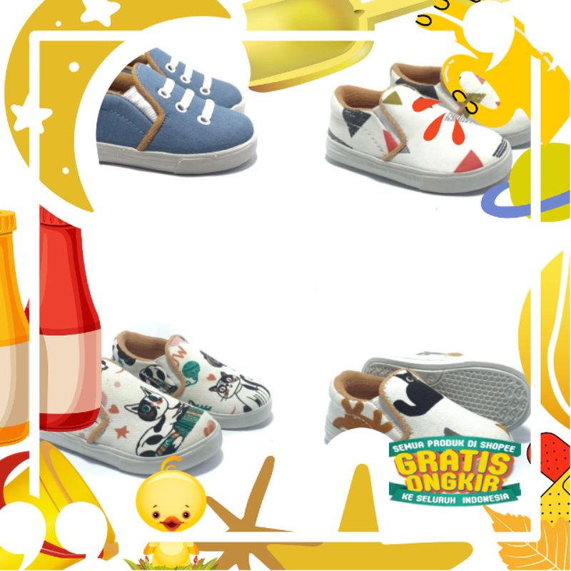 Sepatu anak laki laki perempuan usia 1 2 3 4 5 6 tahun lucu/ Lucu kado Ultah