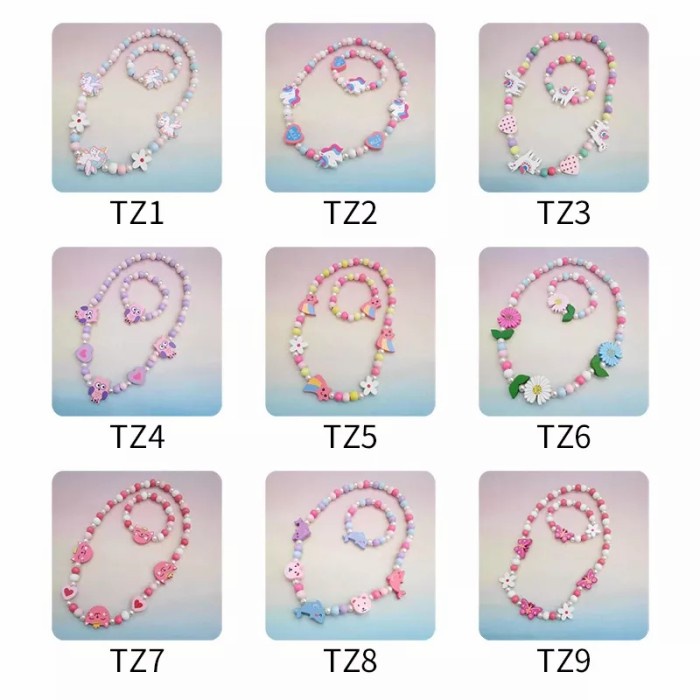 SET 2in1 Gelang Kalung Unicorn Cewek Pony Anak Perempuan kado hadiah