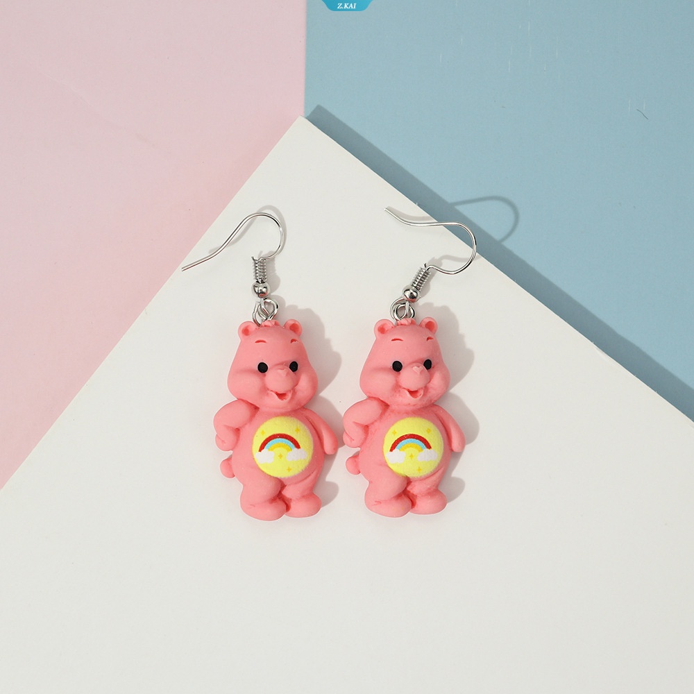 Mode Baru Resin Gummy Bear Menjuntai Anting-Anting Kartun Hewan Teddy Bear Anting Kreatif Drop Perhiasan Hadiah [ZK]