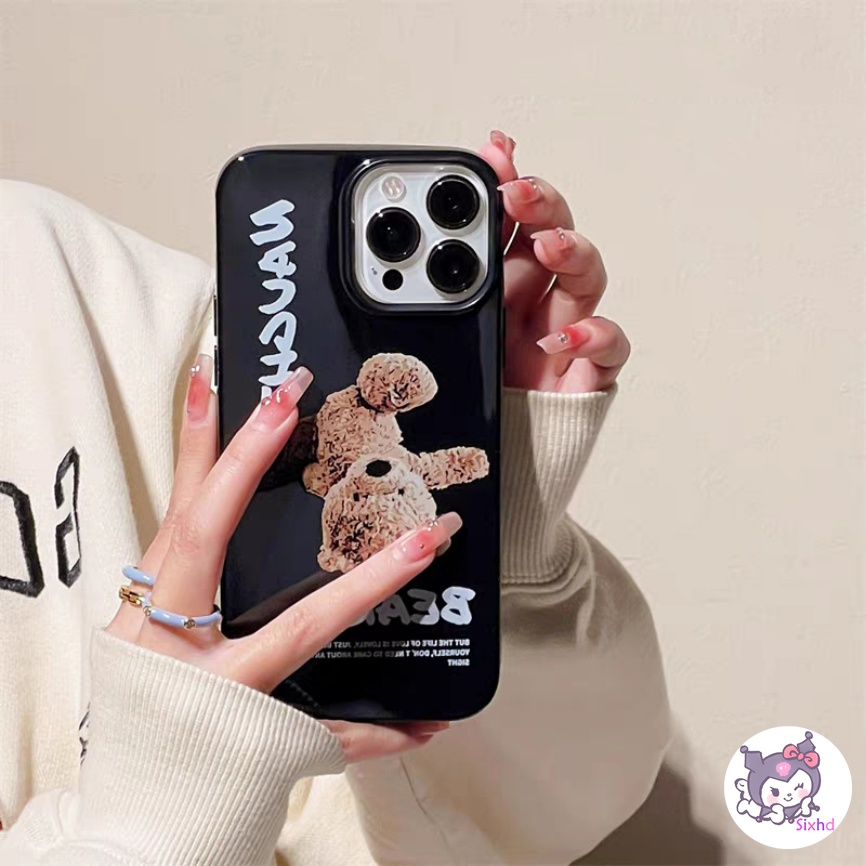 IPHONE Kompatibel Untuk Iphone14 13 12 11 Pro Max SE 2020 X Xr Xs Max8 7 6Plus Lucu Teddy Bear Silikon Casing Ponsel Lembut Anti Jatuh Pelindung TPU Cover XJJJJ