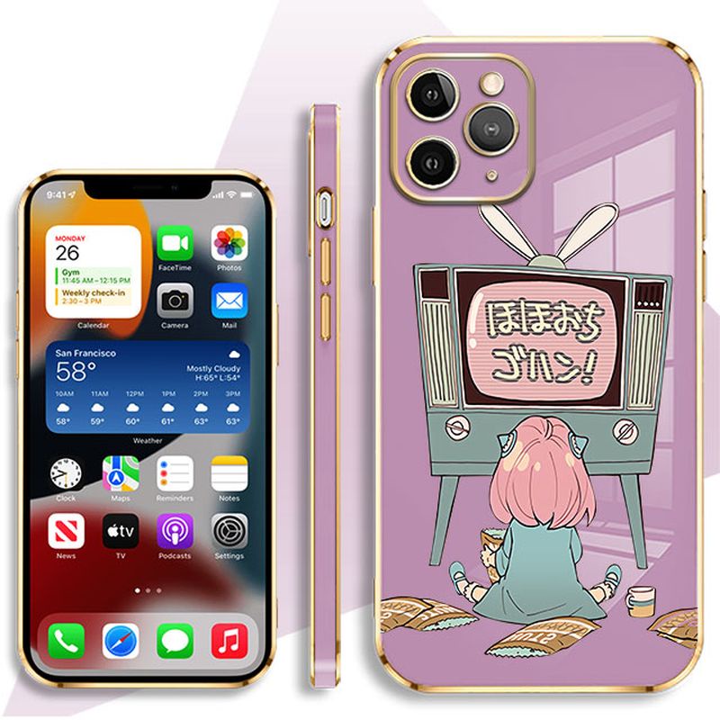 Case For OPPO F9 A7X A9 2019 A91 A9X F11 Pro F15 Reno 03 04 05 5K 6 4G 5G Family Pink Anya Anti-Fall