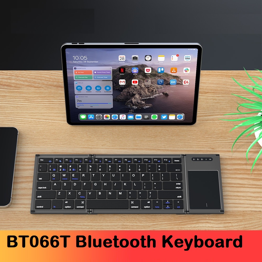 AKN88 - B066T - Universal Folding Portable Bluetooth Keyboard with Touchpad