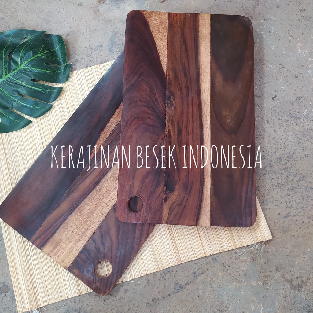 Bambu Bambu TELENAN KAYU PERSEGI PANJANG KAYU SONOKELING// Kerajinan kayu// Cutting board kayu// Foo