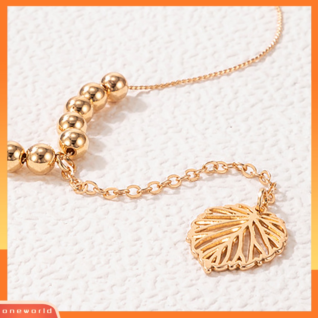 [ONE] Rantai Klavikula Eye-catching Sparkling Alloy Fashionable Liontin Daun Kalung Mungil Charms Untuk Wanita