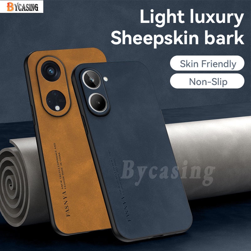 Casing Realme10 4G Realme10 Pro 5G Realme 8i 9i 5S 6i 7i Realme6 Pro C3 C17 Narzo 50mewah Kulit Domba Leather Matte Nubuck Kulit Domba Bertekstur Casing Ponsel Tahan Guncangan BY