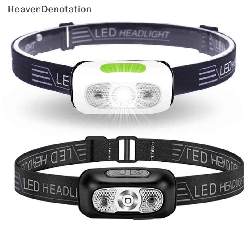 [HeavenDenotation] Usb Rechargeable Headlight Sensor Gerak Terang LED Running Fishing Headlight HDV