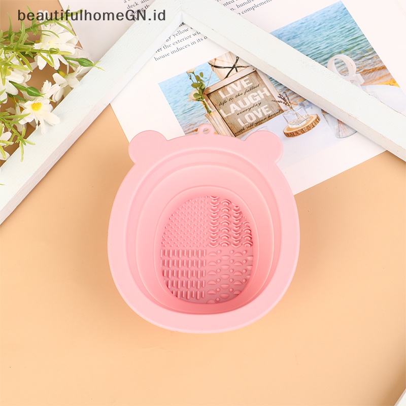 {Cantik} Kuas Makeup Pembersih Scrubber Pads Cuci Silicone Mat DIY Masker Mangkuk~