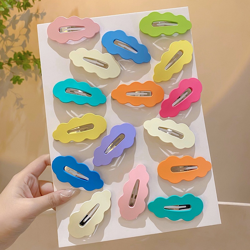 Versi Korea Dari Klip BB Klip Rambut Tanpa Jejak Awan Kartun Warna-Warni Untuk Rambut Anak Fragmentasi Alat Sortir Hair Clip
