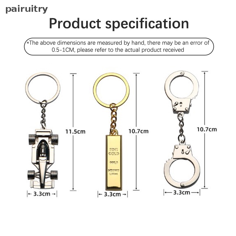 Prt Lucu Emas Zinc Alloy Persegi Panjang Gantungan Kunci Mini Gold-color Bar Key Rings PRT