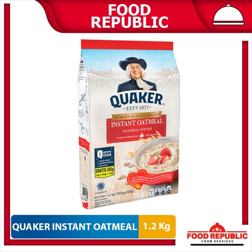 Quaker Instant Oatmeal Merah 1.2 Kg Creamy Tinggi Serat Sumber Protein