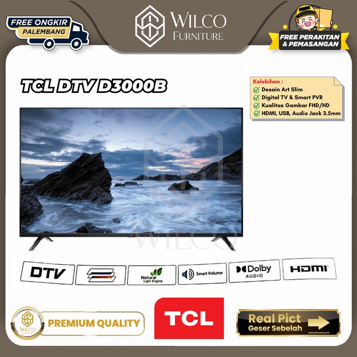 TV Digital TCL DTV D3000B / Televisi LED Murah / Televisi Digital  - 32 Inch