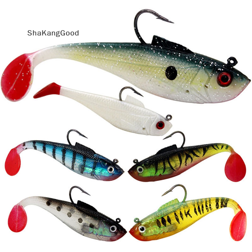 Kait Plastik Lembut Selip (8.5cm /10g) ultra-Ringan Memancing submersible t-tail Lembut Berbentuk Ikan SKK