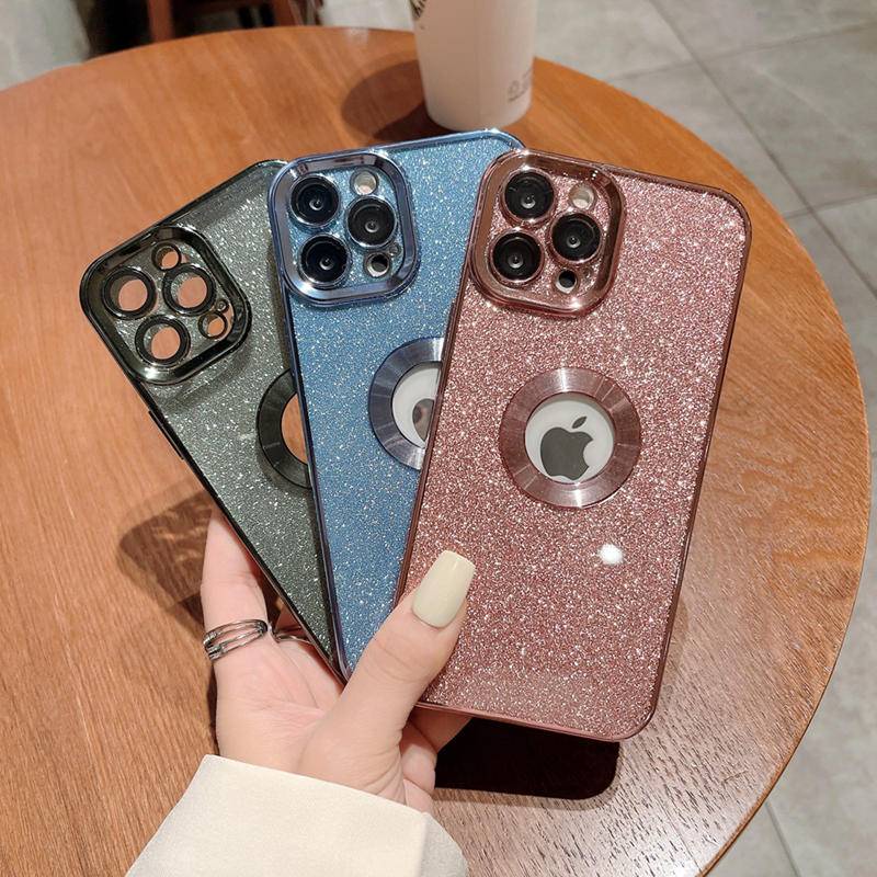 6d Plating hollow out Glitter Case iPhone 13 Pro MAX 12 Pro MAX 11 Pro MAX X XS MAX XR 7plus8 Plus SE2 Pencegah Jatuh Dengan Perlindungan Lensa Casing Lembut