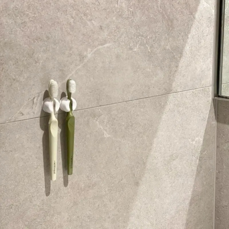 Simple PVC Toothbrush Holder/ Organizer Penyimpanan Sikat Gigi Yang Dipasang Di Dinding/Rak Dengan Cangkir Hisap Sederhana Aksesori Kamar Mandi
