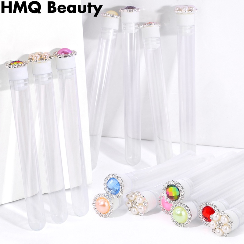 Tabung Sikat Alis Reusable Dust-Proof Eyelash Brush Tube Mewah Diamond Pearl Lash Extension Supplies Tools