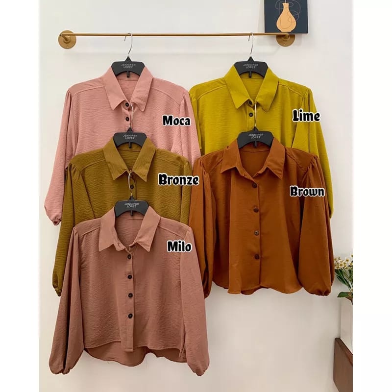 BEFAST - ZEC OOTD WANITA BLOUSE ZIA / Elza Crop Balon CRINCLE / Atasan Wanita Lengan Panjang / Fashion Kekinian Remaja ABG / Blouse Polos Formal / Pakaian Kerja Wanita Casual / Outfit Daily Wanita Hijab Style / Blouse Crop Polos Formal