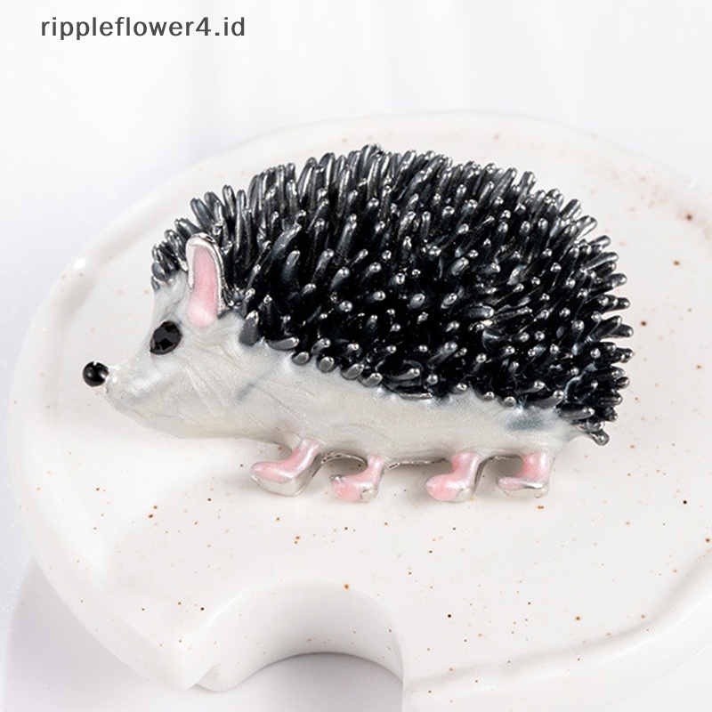 {rippleflower4.id} Bros Landak Enamel Hitam Untuk Wanita Hewan Yang Indah Fashion Perhiasan Pin Hadiah~