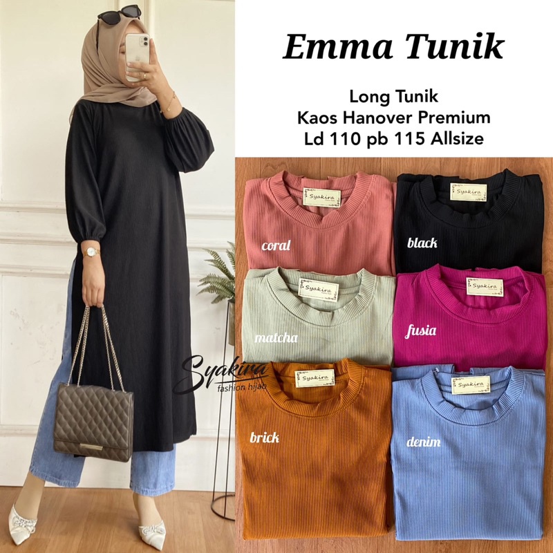 EMNA TUNIK ORI SYAKIRA | Kaos Hanover Premium