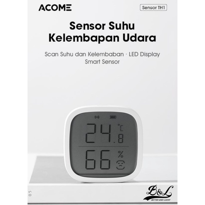 ACOME TH1 Smart Sensor Pengukur Temperatur dan Kelembapan Ruangan