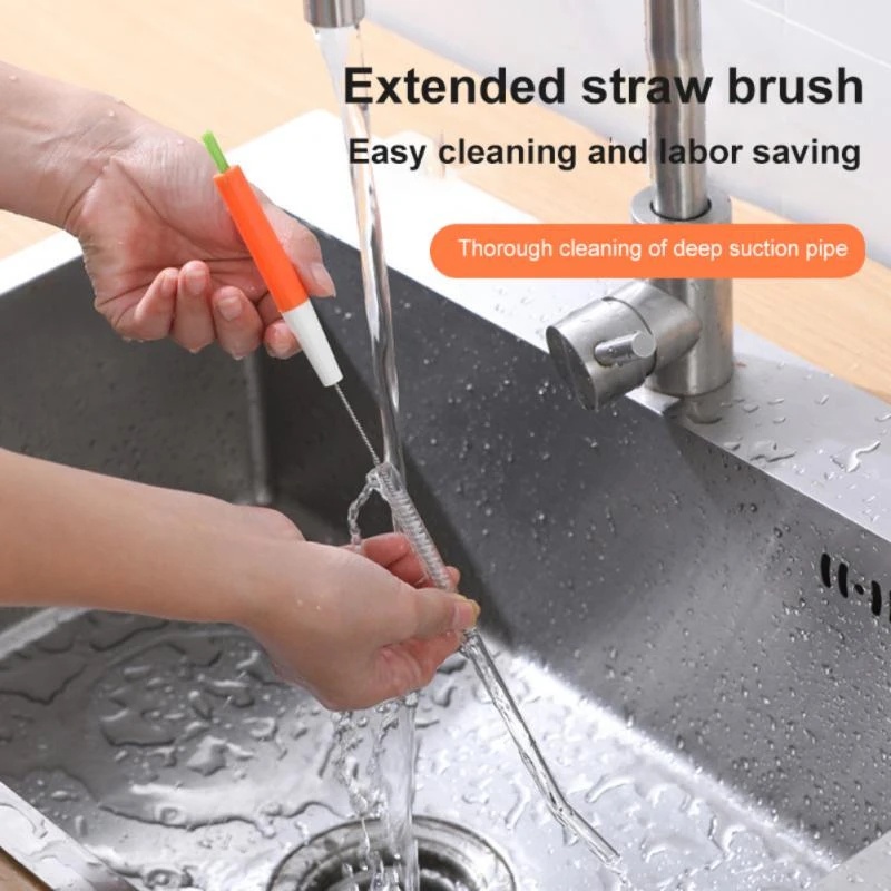 3in1 Dureable Cup Cover Straw Cleaning Brush/Alat Sikat Pembersih Botol Lepas Pasang/Sikat Alur Gap Tutup Gelas Portabel/Sikat Sedotan Nipple Botol Bayi Multifungsi