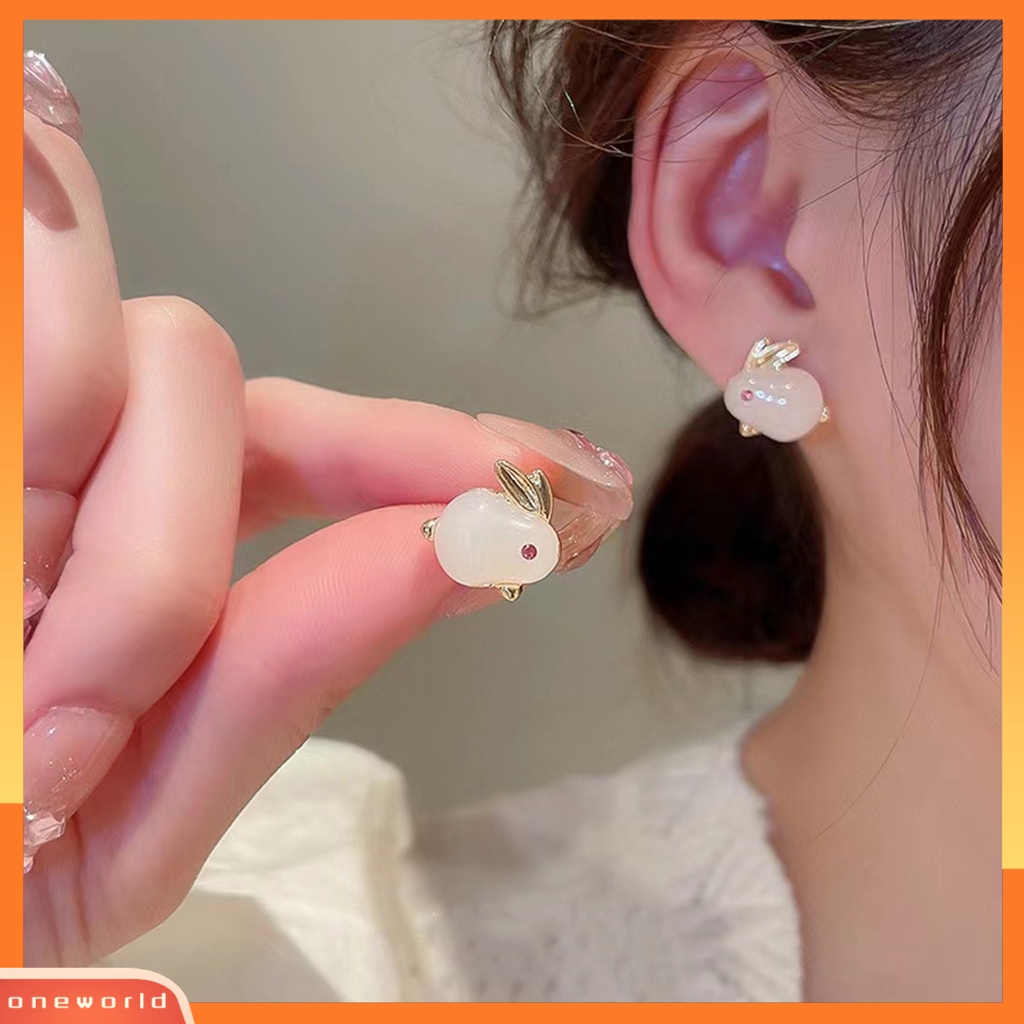 [WOD] 1pasang Anting Tusuk Wanita Realistis Tidak Alergi Mutiara Imitasi Bunny Drop Earrings Untuk Pacaran