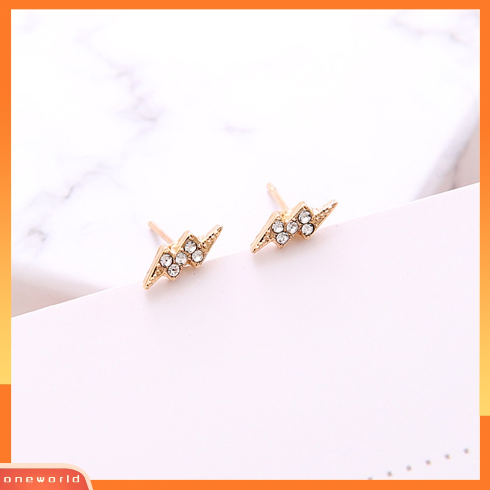 [WOD] 6pasang /Set Sederhana Wanita Besar Kecil Pencahayaan Berlian Imitasi Stud Earrings Jewelry