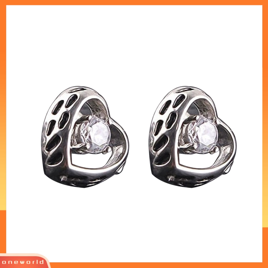 [WOD] 1pc Bersinar Hias Berlian Imitasi Pria Anting Baja Titanium Perisai Bentuk Hip Hop Telinga Stud Perhiasan Aksesori