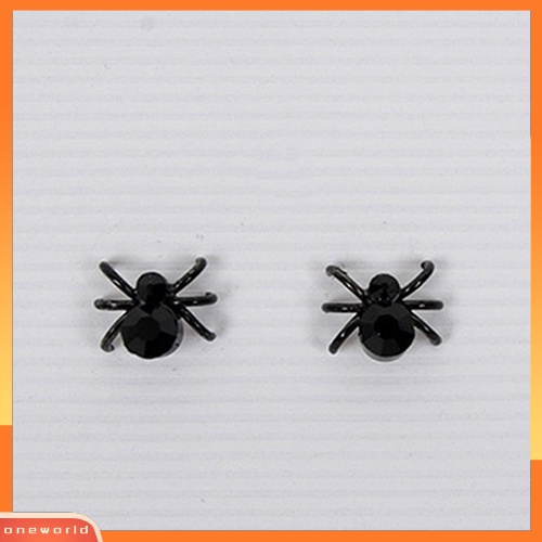 [WOD] Wanita Fashion Kreatif Lucu Punk Keren Hitam 3D Hewan Mini Spider Stud Earrings